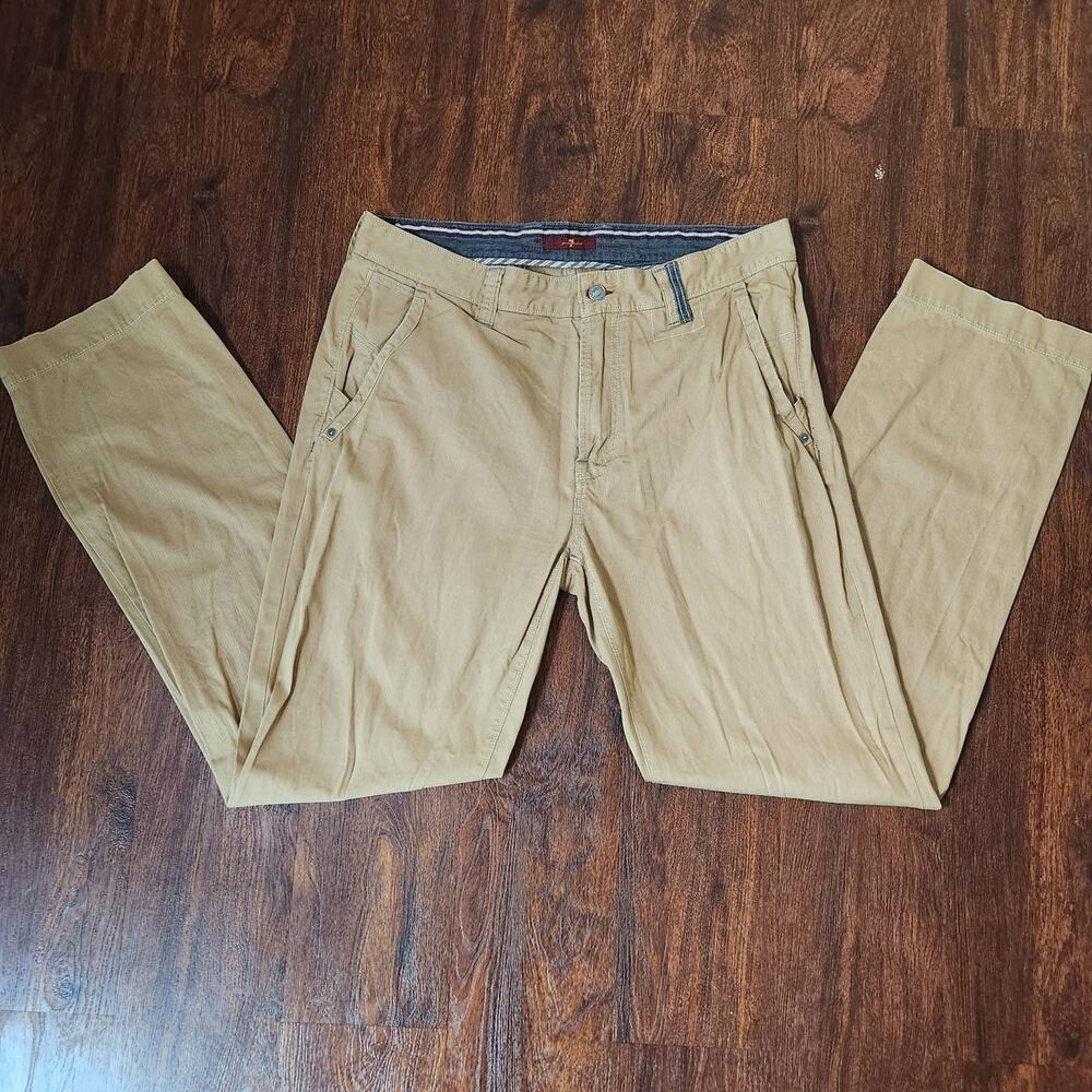 7 For All Mankind Men's Straight Leg Khaki Casual Pants Chinos 34x32